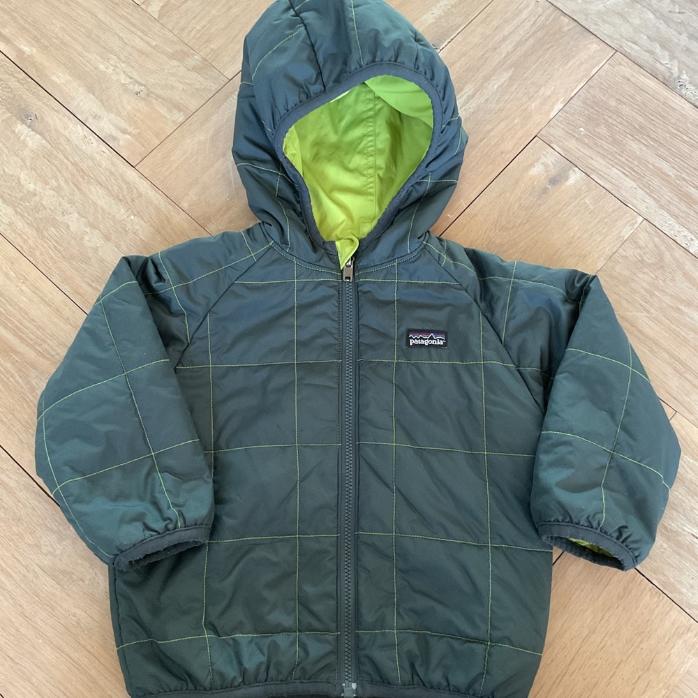 Patagonia Dark Green Reversible Hooded Jacket